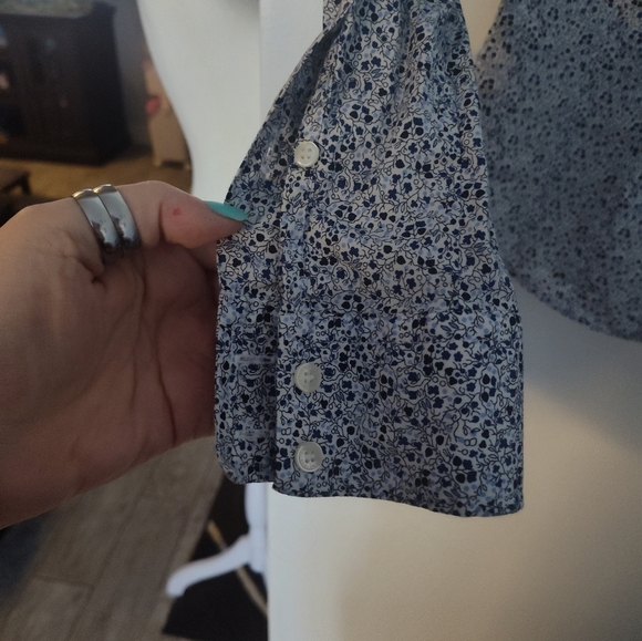 GANT Navy Floral Print Button Down Size 6 #172 - Picture 4 of 4